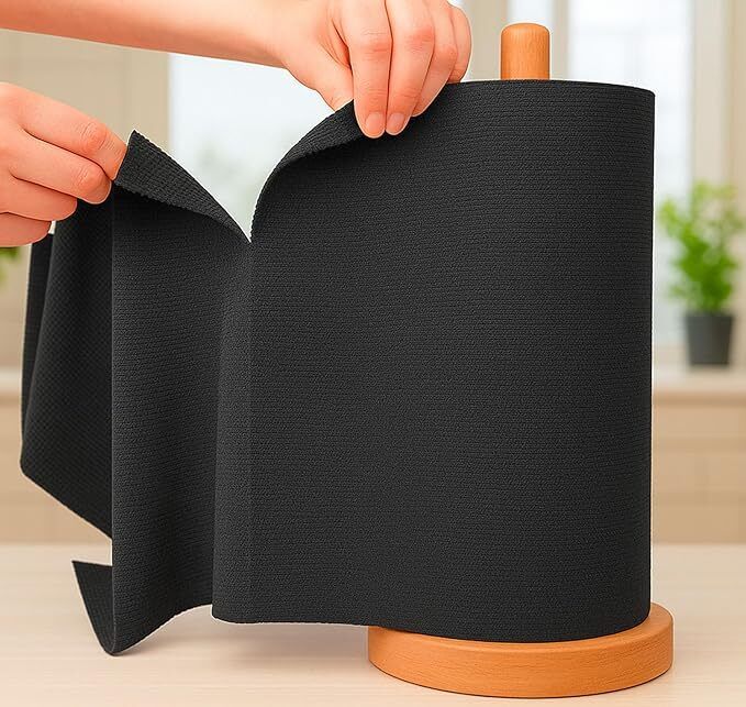 Reusable Washable Kitchen Paper Towel Roll Black | Eco Friendly Cleaning Cloth Wet and Dry Microfiber Cleaning Cloth-image-31