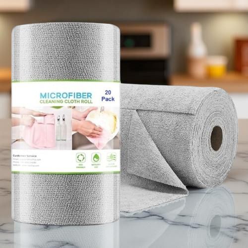 clipron Tear Away Kitchen Cleaning Towels 20 Piece Microfiber Roll Wet and Dry Microfiber Cleaning Cloth-picture-5