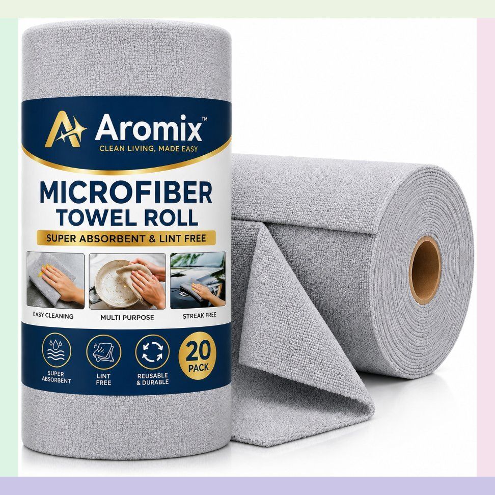 aromix Multipurpose Microfiber Towel Roll for Kitchen Bathroom Car Cleaning Pack Dry Microfiber Cleaning Cloth-picture-3