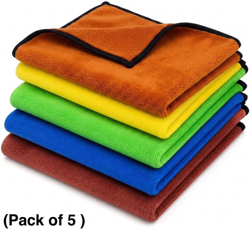 Multipurpose Ultra-Absorbent Microfiber Cleaning Cloth Set (Pack of 5) Wet and Dry Microfiber Cleaning Cloth-image-14