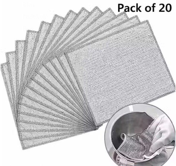 rudra store Wet Stainless Steel Cleaning Cloth-picture-1