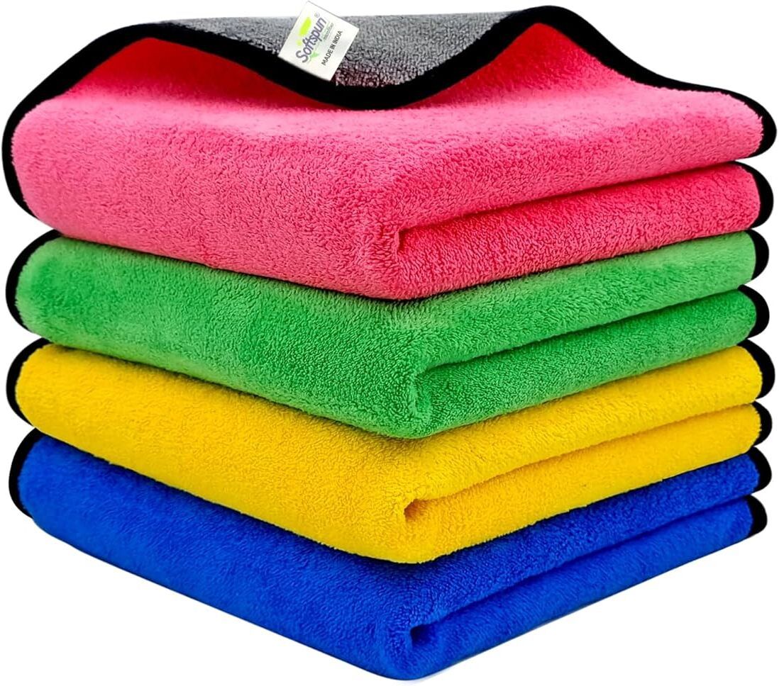 jhwoqu 400 GSM Car Cleaning and Detailing, Dual Sided,Microfiber Towel Lint-Free Wet and Dry Microfiber Cleaning Cloth-picture-0