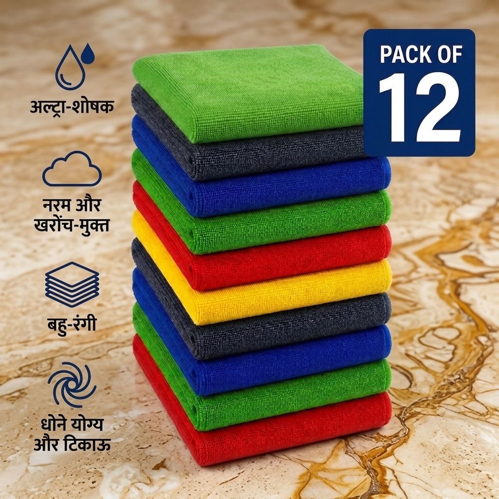 greensify 12 PCS MICROFIBER CLEANING CLOTH FOR KITCHEN ,GLASS AND GAS STOVE CLEANING Dry Microfiber Cleaning Cloth-picture-30