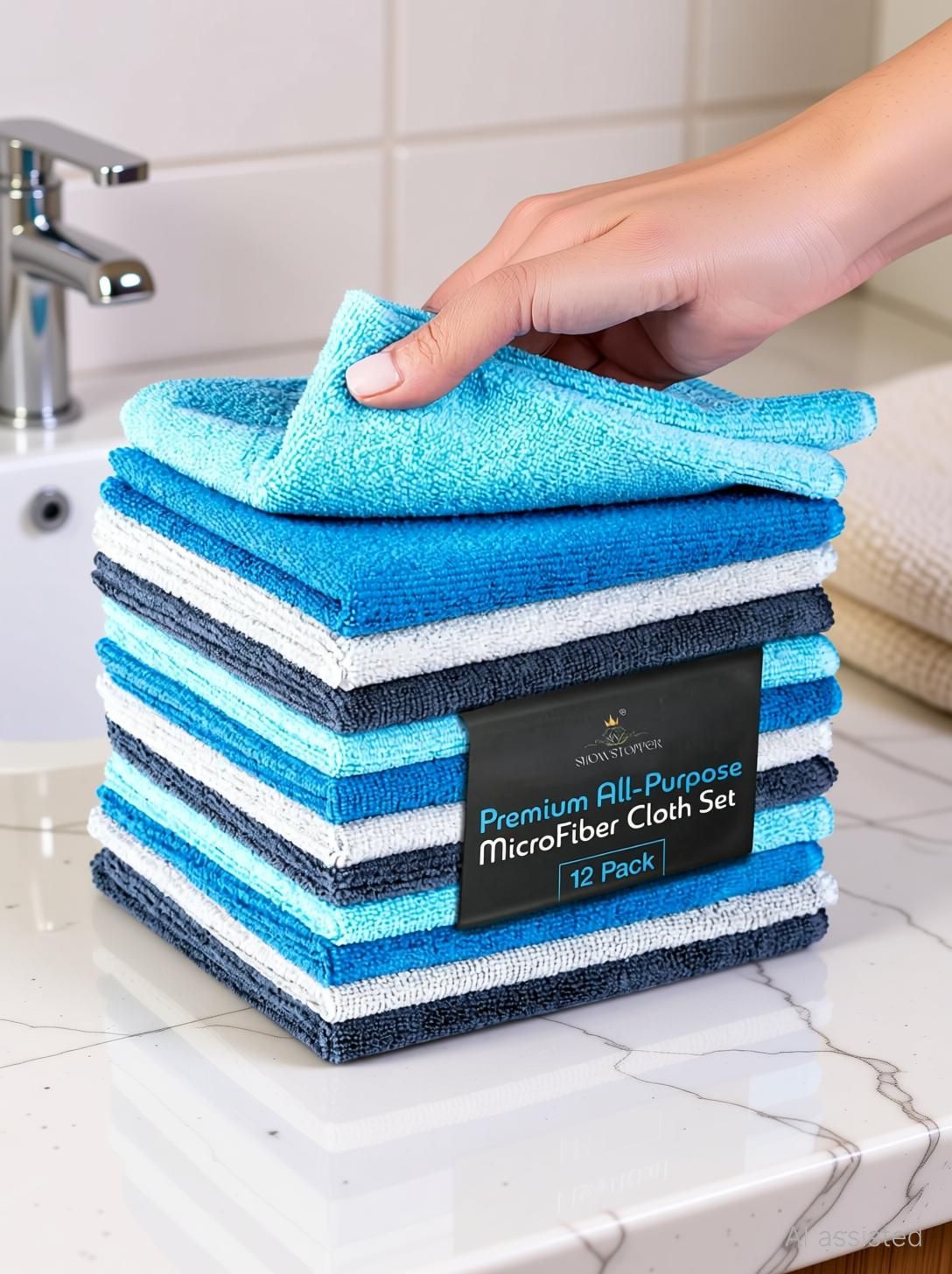 homexcel Large 13" x13” Highly Absorbent Microfiber Towels Cleaning Rags Dry Microfiber Cleaning Cloth-picture-25