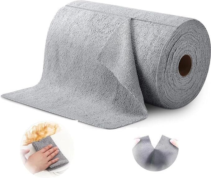 Reusable & Washable Multipurpose Cleaning Cloth Roll Tear-Away Kitchen Towel Wet and Dry Microfiber Cleaning Cloth-image-6