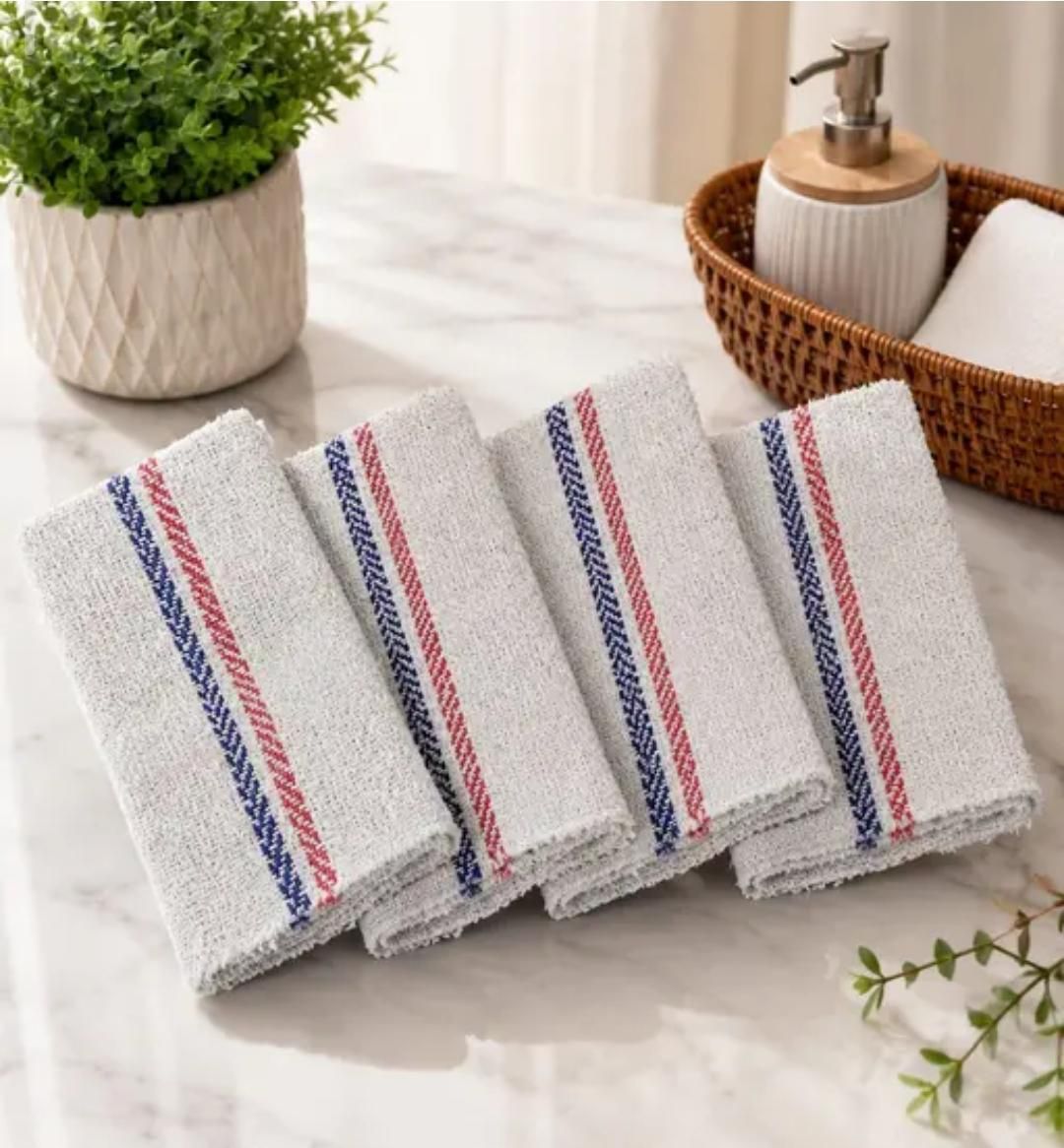 Kitchen Cleaning Cloth (Pack of 4) Wet and Dry Cotton Cleaning Cloth-image-31