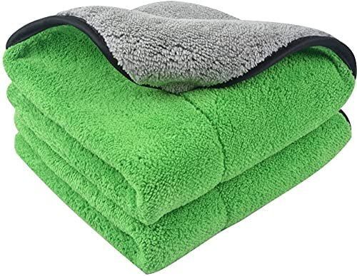 Microfiber Cleaning Cloth 30 x 40 cm 400 GSM Green Multipurpose Towel Wet and Dry Microfiber Cleaning Cloth-image-3