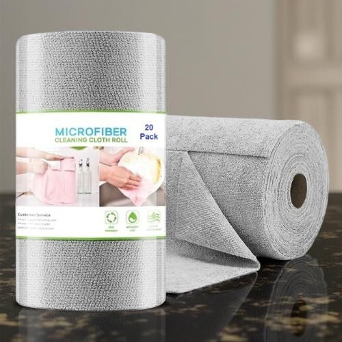 clipron Washable Kitchen Cleaning Roll Towels 20 Piece Microfiber Wet and Dry Microfiber Cleaning Cloth-picture-3