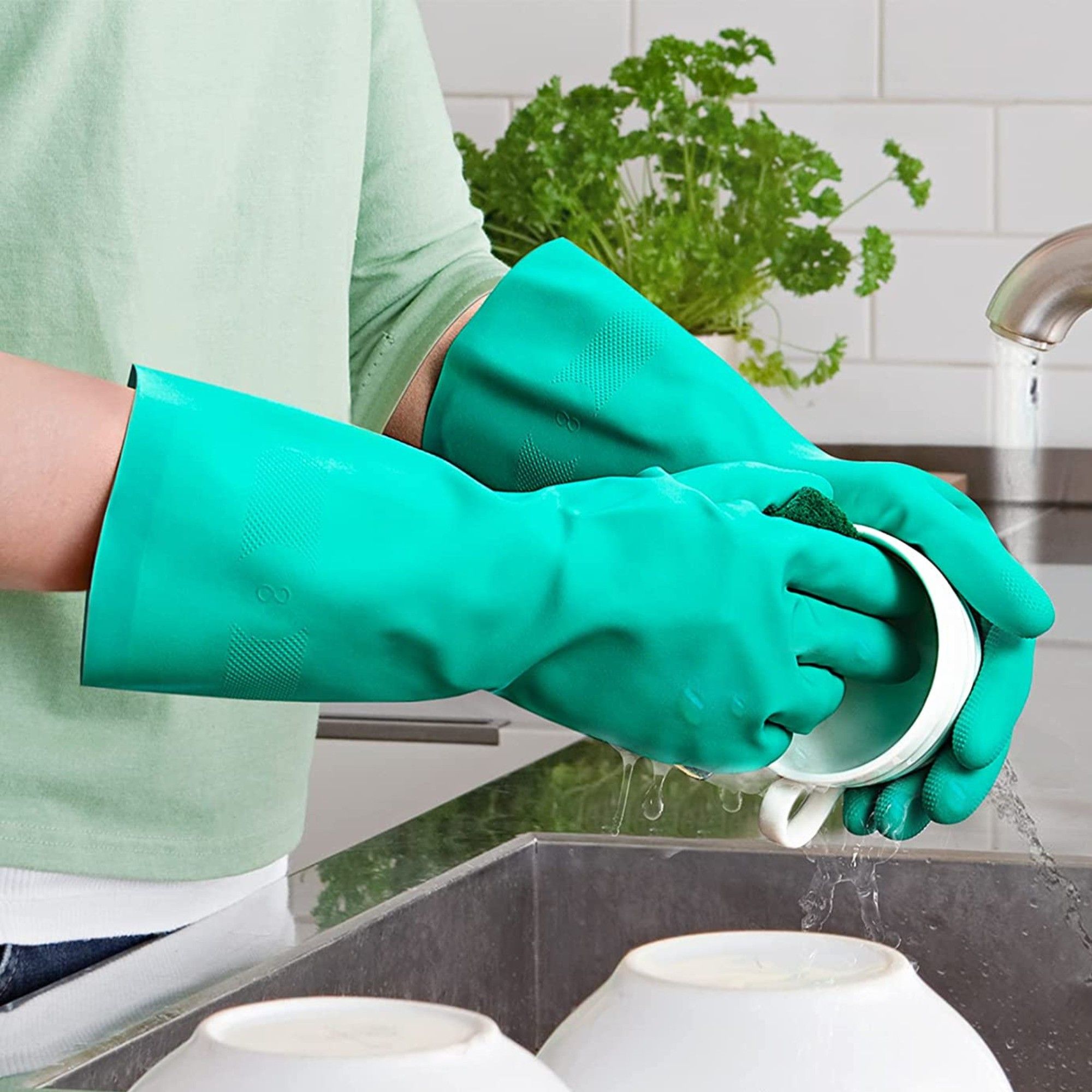 f8wares 13 Inches long Heavy-Duty Reusable Chemical Acid Resistant Nitrile Hand Gloves Wet and Dry Glove-picture-25