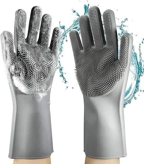Magic Silicone Hand Gloves for Kitchen Dishwashing &Pet,Kitchen,Car,Bathroom Wet and Dry Glove-image-43