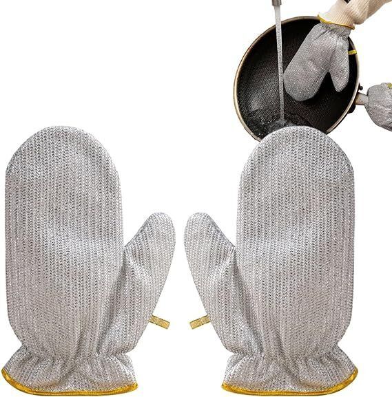 drehotry Wire Dishwashing Gloves, Kitchen Cleaning Gloves, Household Cleaning Tools, Wet and Dry Disposable Glove Set-picture-19