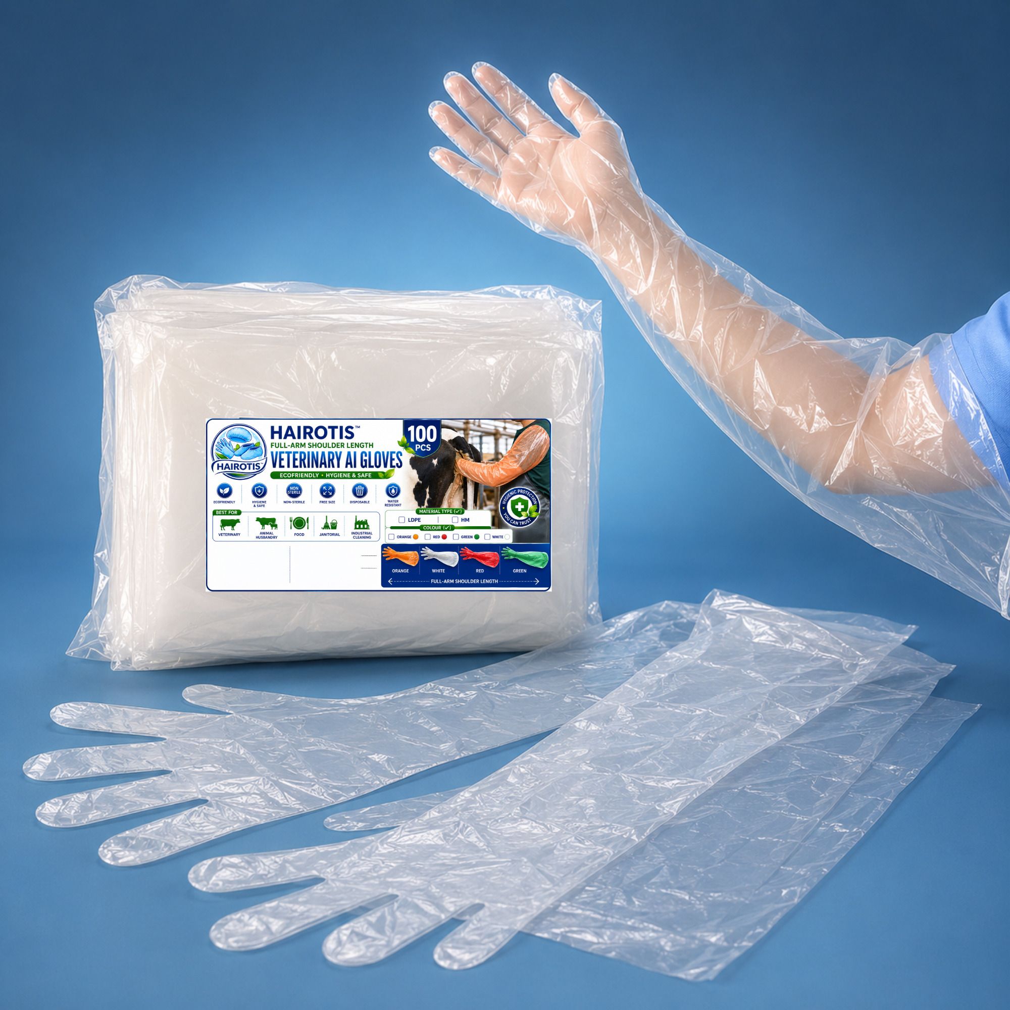 Shoulder-Length Gloves for Veterinary AI, Industrial, Food & Cleaning Wet and Dry Disposable Glove Set-image-29