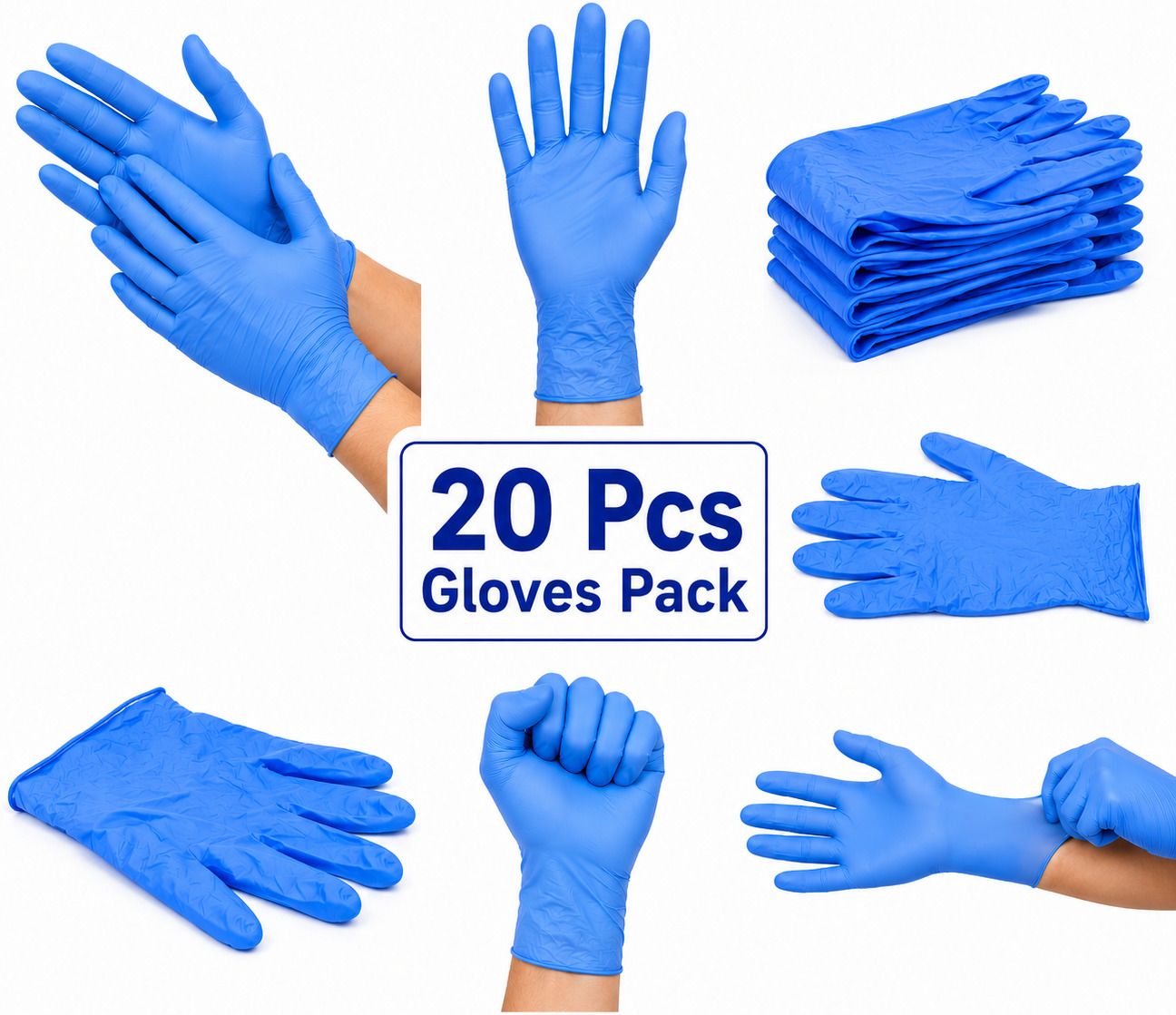 ve elements 20 Pcs Blue Nitrile Gloves, Multipurpose Gloves for Cleaning, Kitchen Use Wet and Dry Disposable Glove Set-picture-17