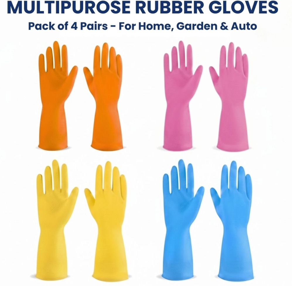 donizard Heavy Duty Waterproof Rubber Gloves | Construction, Mechanical & Industrial Wet and Dry Disposable Glove Set-picture-17
