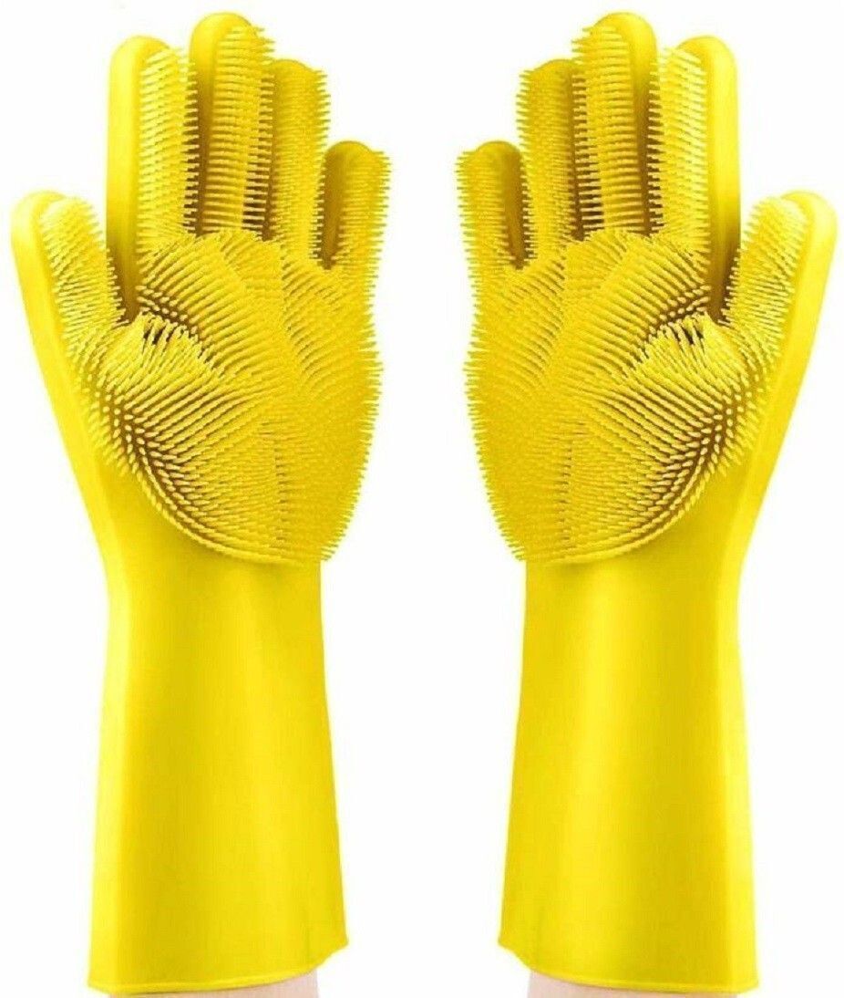 ultrachoice SiliconeGloves with Reusable Heat Resistant Tool for Cleaning,Dish Washing 1pair Wet and Dry Disposable Glove-picture-4