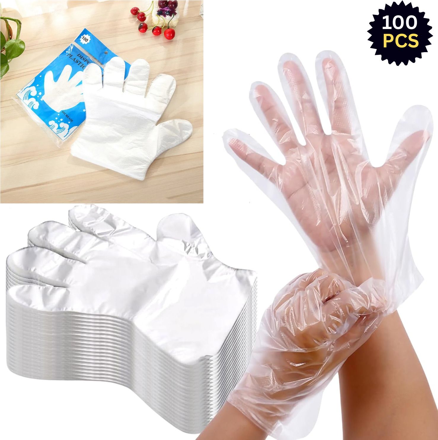 Disposable PE Gloves | Food Grade | Kitchen, Cleaning & Hair Dyeing Use Synthetic Safety Gloves-image-27
