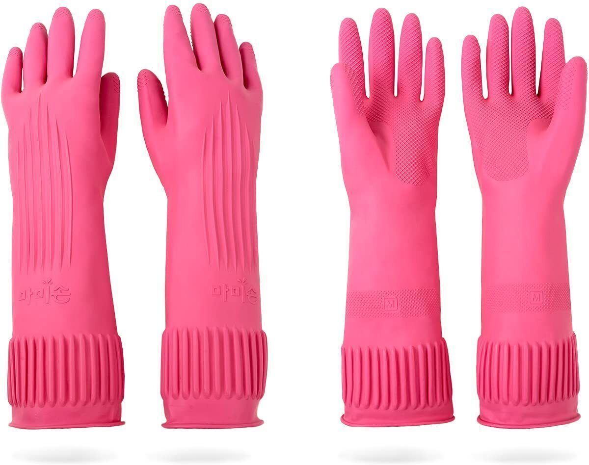 WRINKLE PALM GRIP GLOVE (2 PAIR )Multipurpose, Reusable Rubber - 4 PCS Wet and Dry Glove Set-image-13