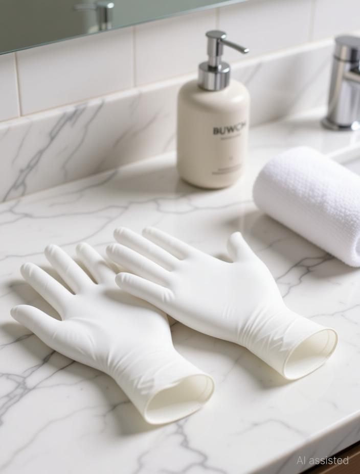 buwch White hand gloves for virus germ protection Wet and Dry Disposable Glove Set-picture-2
