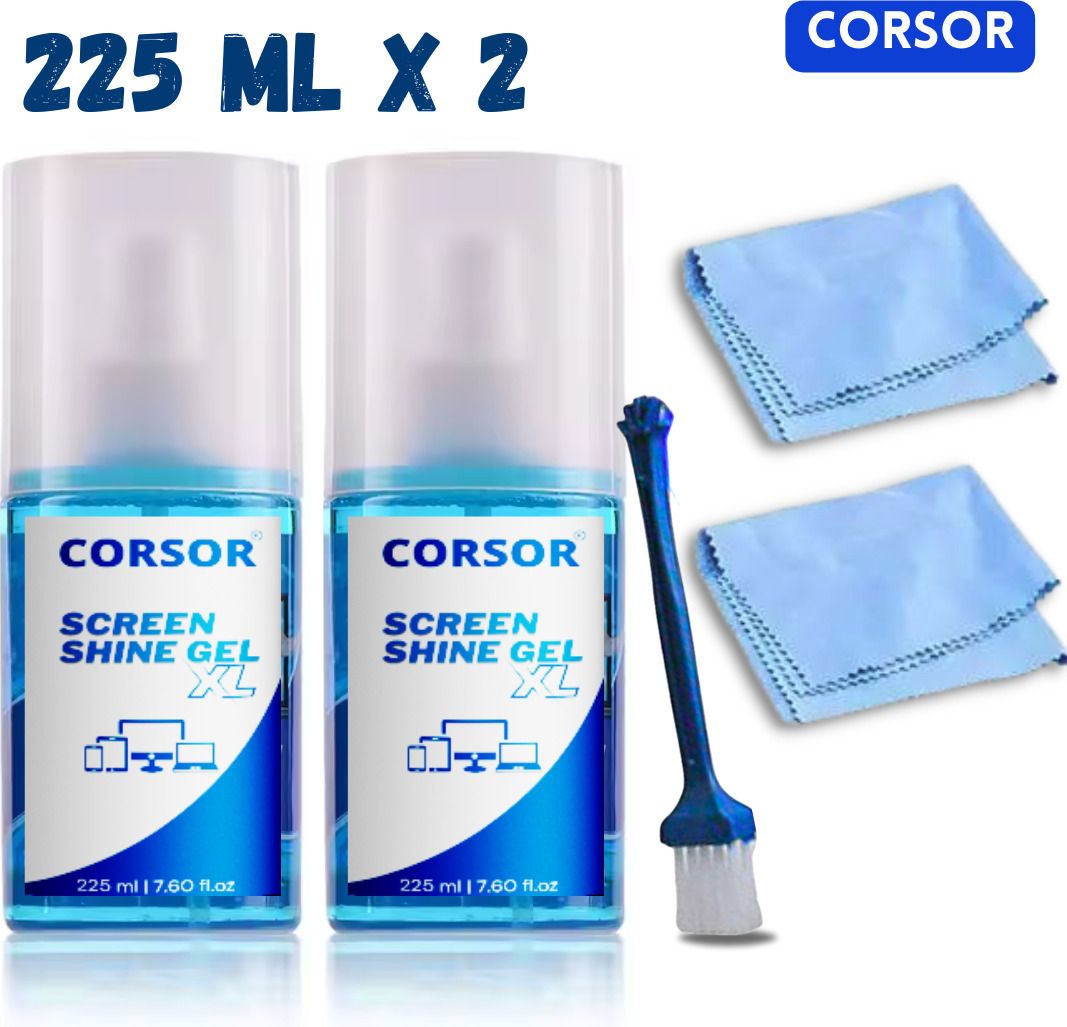 CORSOR Screen Shine XL Gel Pack of 2 with Premium Cloth & Dust Cleaning Brush for Computers, Laptops, Mobiles, Gaming-picture-20