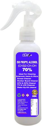CERO ® ISOPROPYL ALCOHOL 70% Pure [(CH3)2-CH-OH] CAS: 67-63-0 (200ml) for Computers, Laptops, Mobiles-image-42