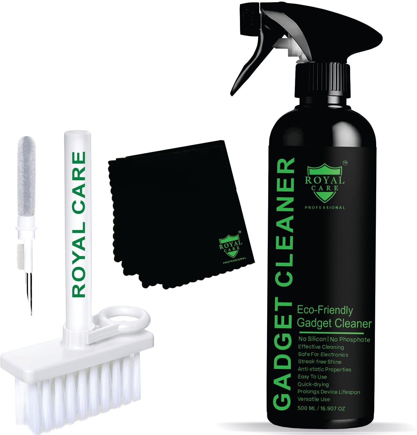 ROYAL CARE PROFFESSIONAL Gadget Cleaner Spray(500ml)+1 Pcs Microfiber Cloths + 1Pcs Cleaning Brush Set for Computers, Gaming, Laptops, Mobiles-picture-22