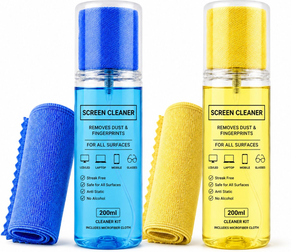 Siyara Screen Cleaner Kit 200 ml With Microfiber Cloth (Pack of 2) for Computers, Gaming, Laptops, Mobiles-picture-33