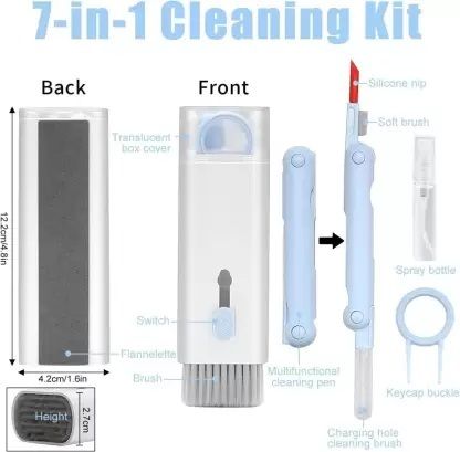 Cysto 7-in-1 cleaning kit Dust Brush, Earphone Cleaner Pen, Key Puller, Spray Bottle for Mobiles, Gaming, Computers, Mobiles-image-25