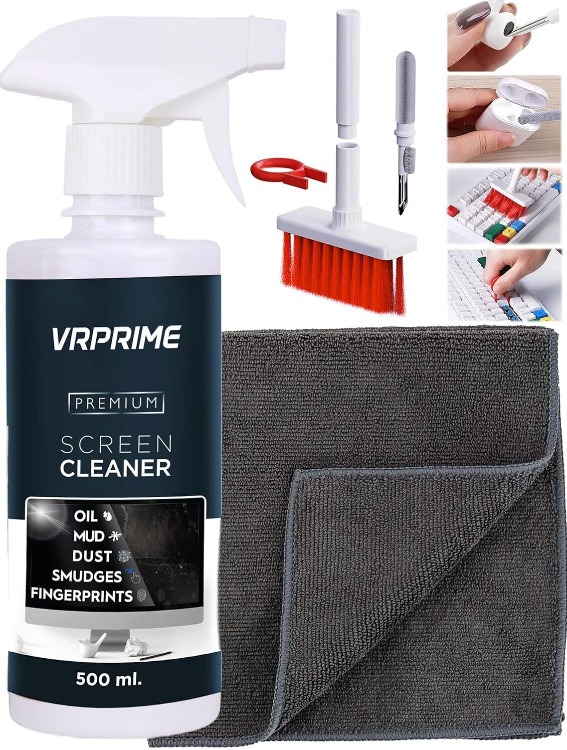 VRPRIME Laptop Cleaning Kit Screen Cleaner 500 ml With Microfibre Cloth for Computers for Computers-picture-16