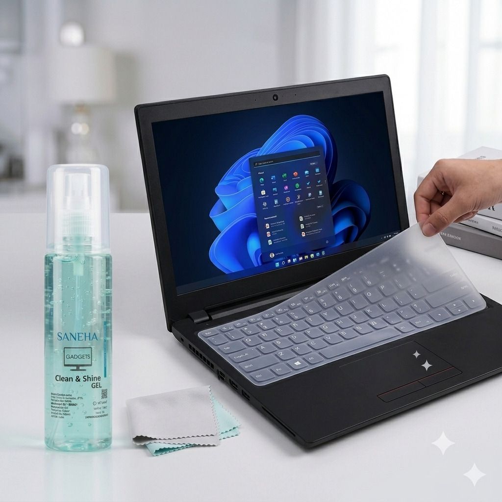 SANEHA Dustproof Silicone 15 INCH Keyboard Cover & Screen Cleaning Gel Combo for Laptops-picture-26