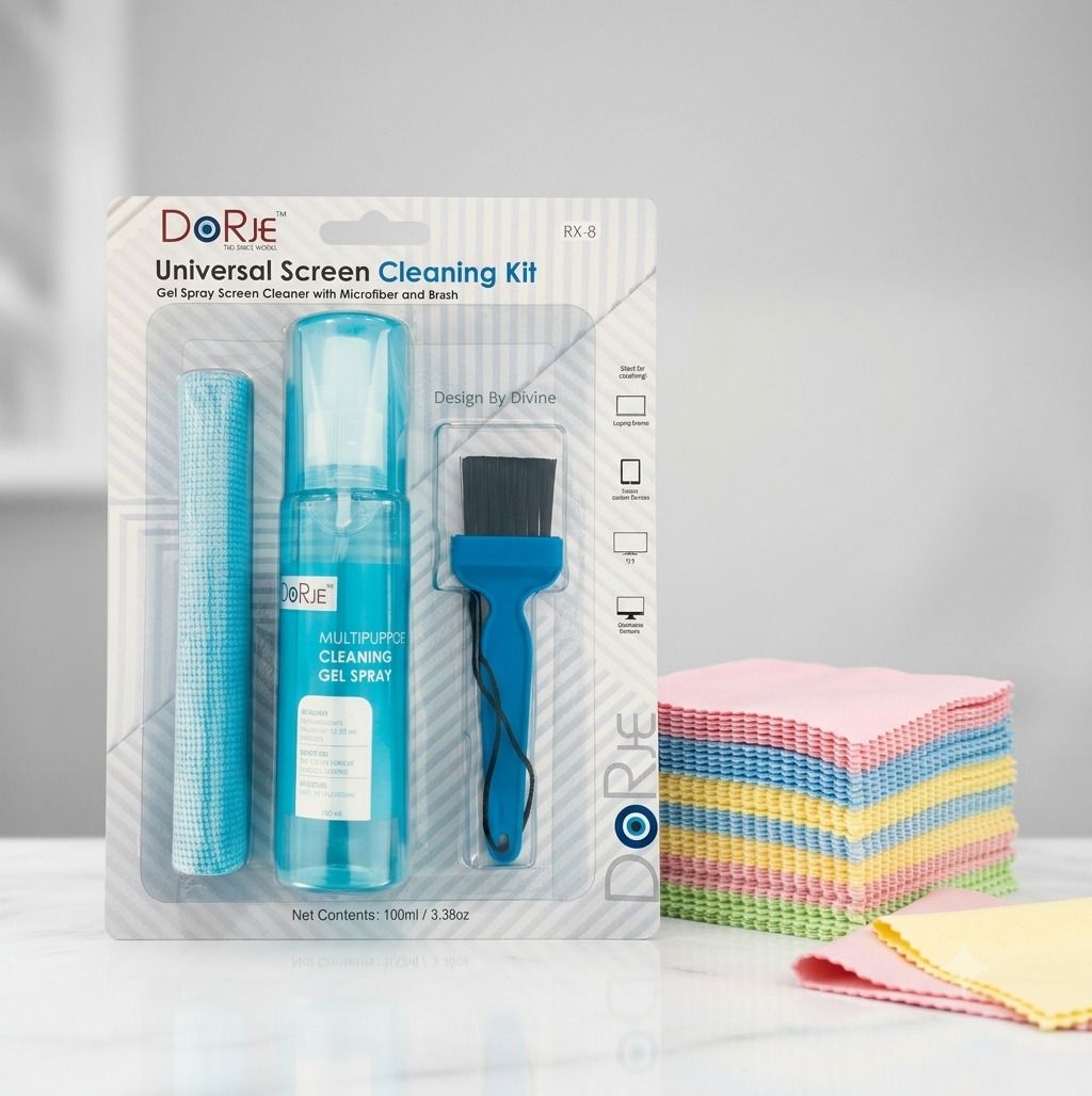 Dorje Screen Cleaning KIT with Microfiber Cloths and Cleaning Brush for for Computers, Laptops, Mobiles-image-32
