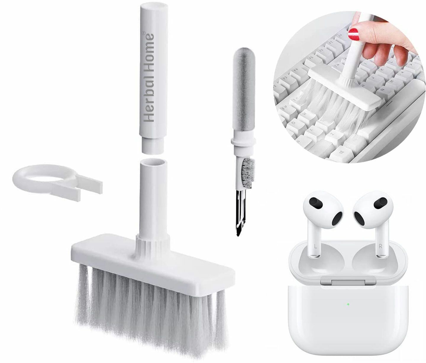 Herbal Home Multi-Function Laptop Cleaning Brush + Airpod Cleaner Brush + Key-Cap Puller for Computers, Laptops, Mobiles-image-25