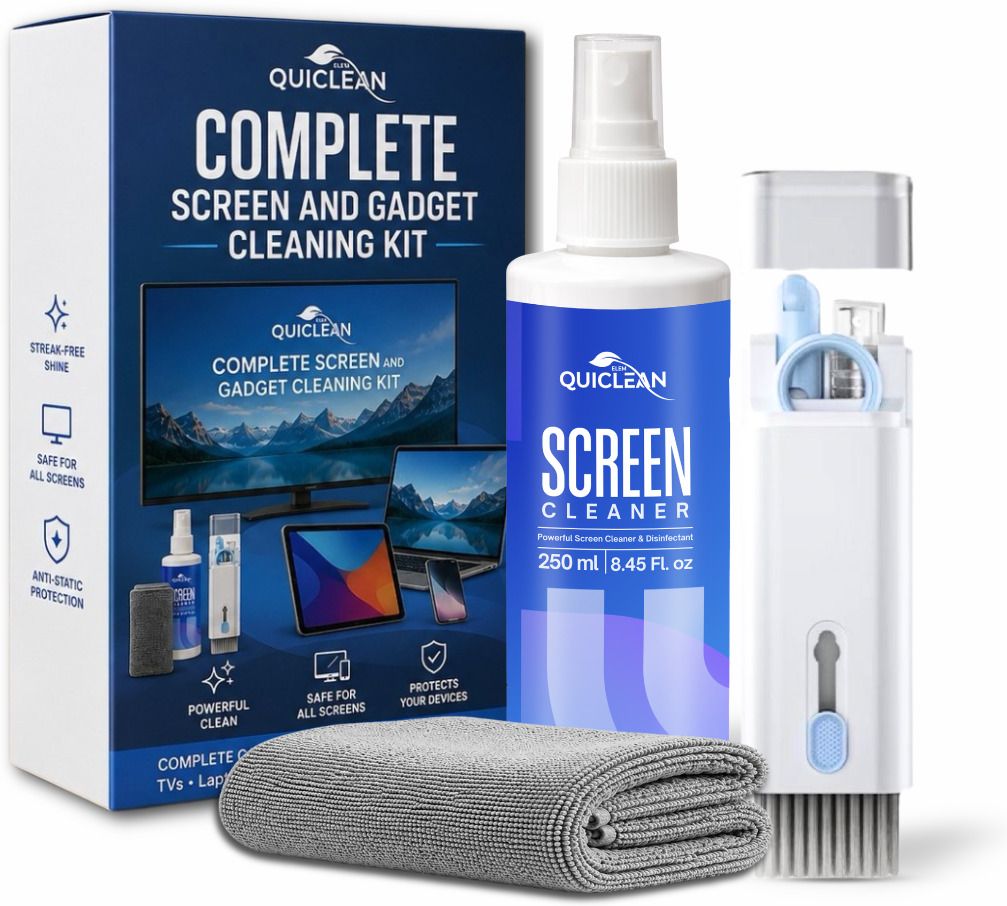 QUICLEAN Mobile & Laptop Screen Cleaner with Microfiber cloth & Brush Kit for Computers, Laptops, Mobiles, Gaming-image-20