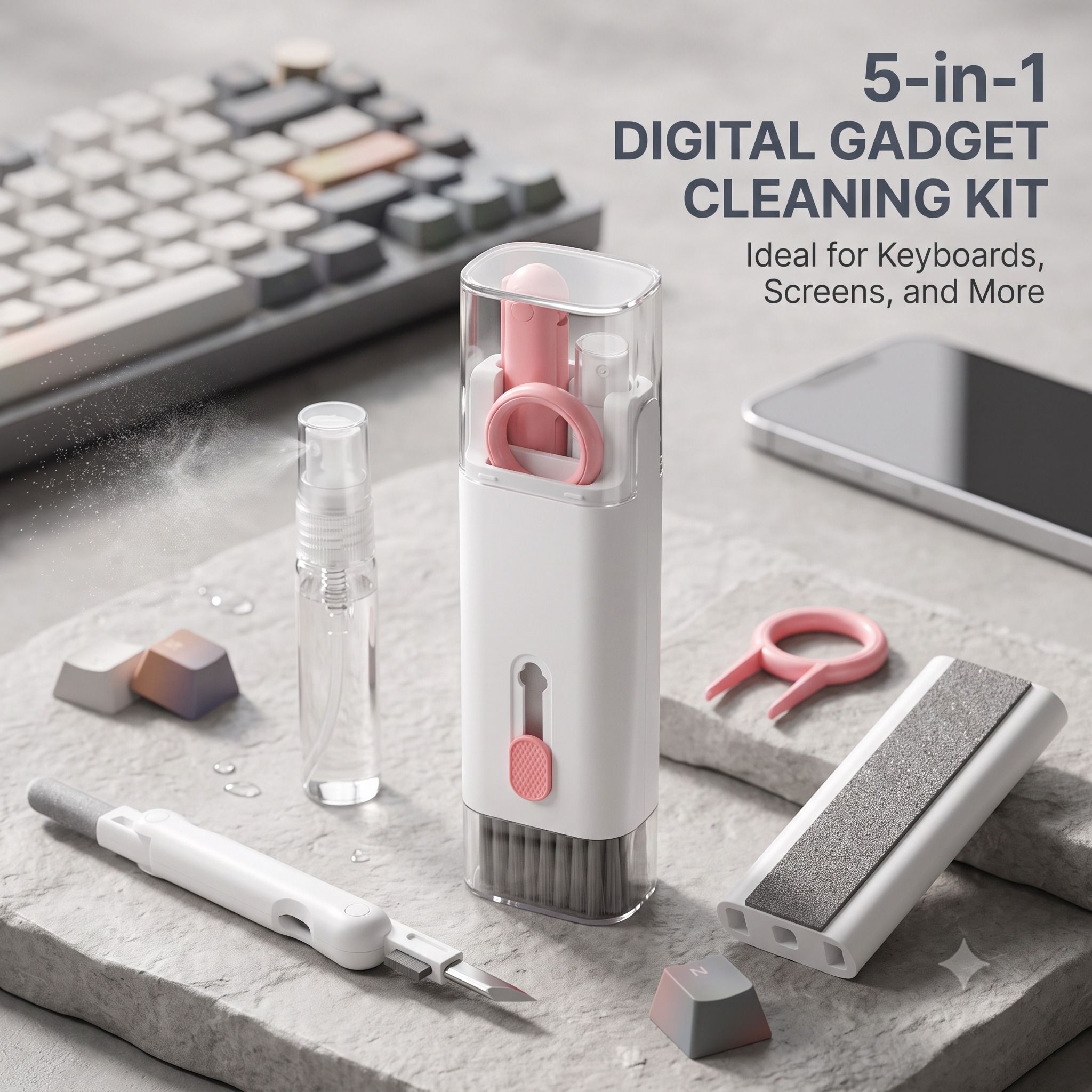 Hardini 7-in-1 Electronics Cleaning Kit for Laptop, Keyboard Cleaner Earphone Cleaning for Computers, Gaming, Laptops, Mobiles-picture-30