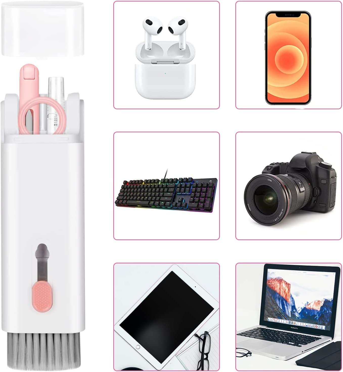 ToddleBee Portable 7 in 1 Electronic Cleaning Kit with Soft Swipe Brush & 3 in 1 Soft Pen for Computers, Gaming, Laptops, Mobiles image 1