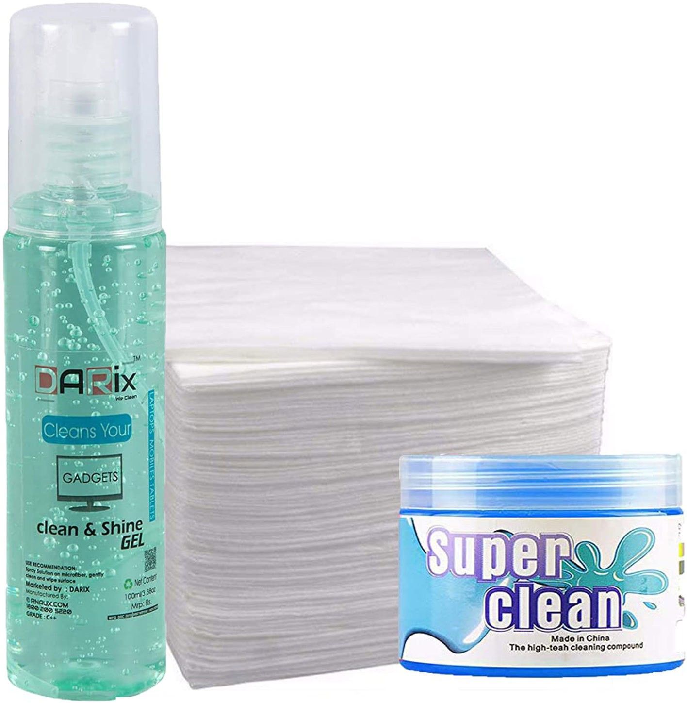 Piru Multi-Purpose Cleaning Kit 100ml Cleaning Liquid , 50 Wipes , Super Clean Gel for Computers, Gaming, Mobiles, Laptops-picture-15