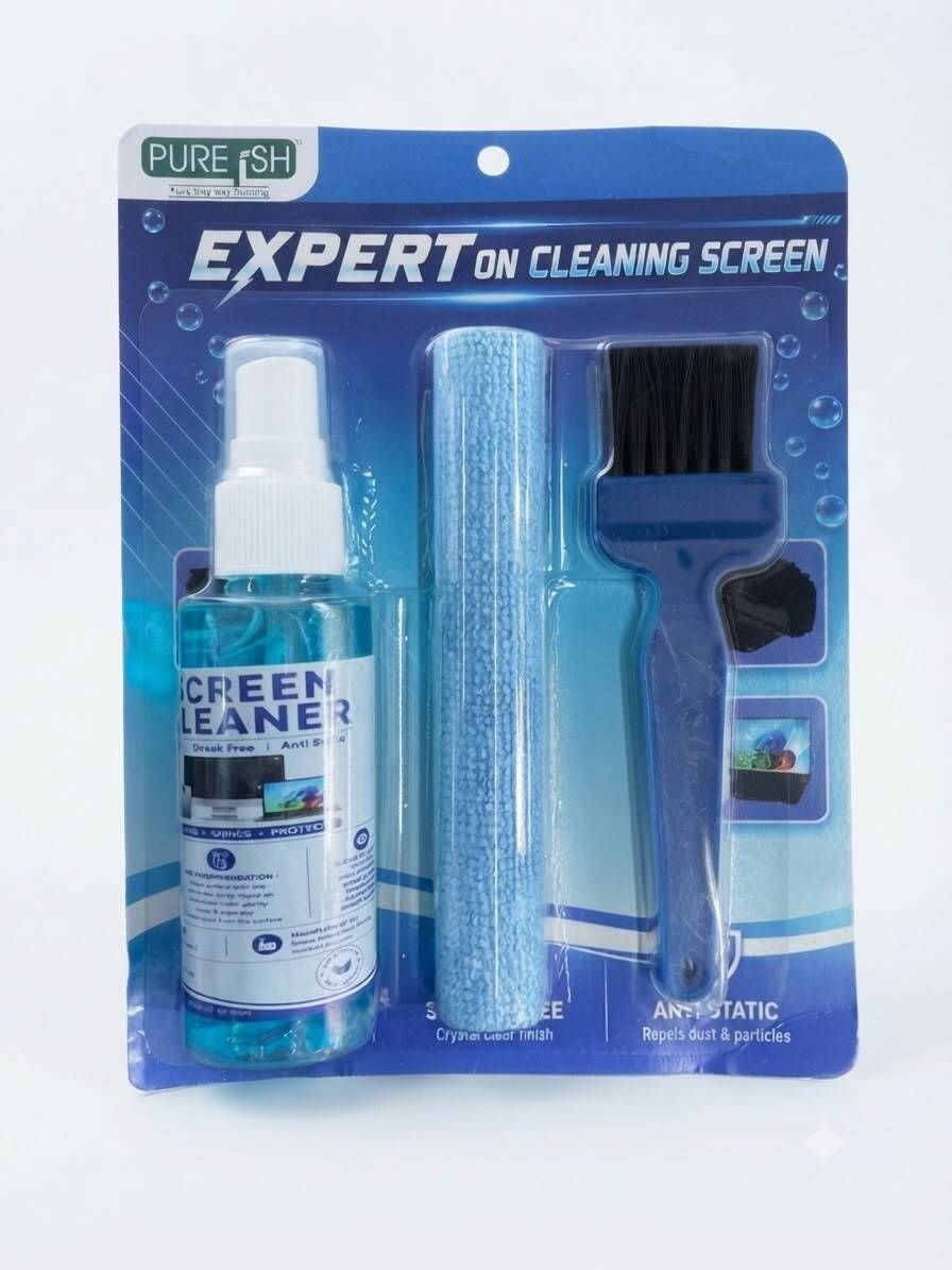 RT info Liquid Screen Cleaning Kit with Spray, Brush & Microfiber Cloth (pack of 1) for Computers, Laptops, Mobiles-image-24