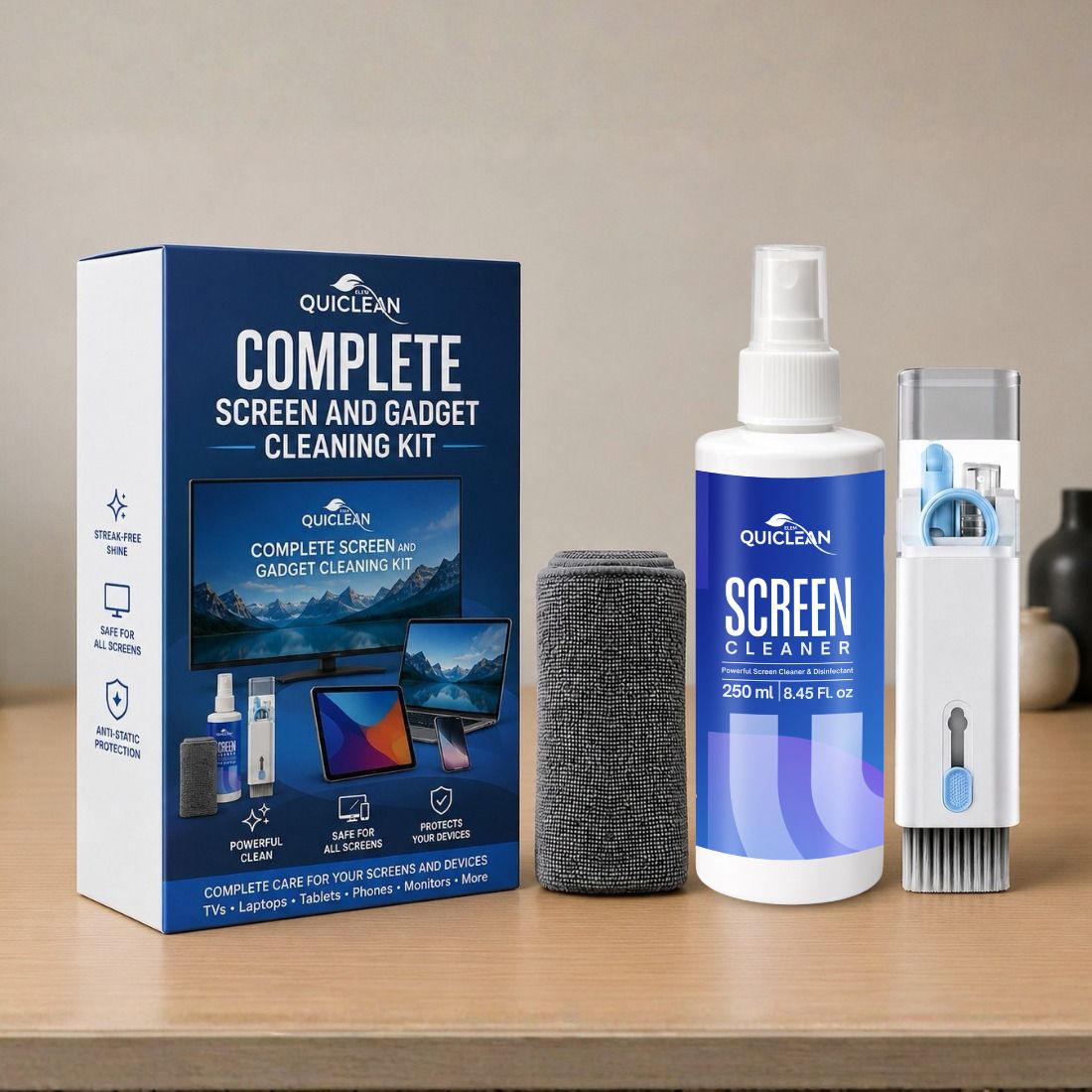 QUICLEAN Screen Cleaning Kit With Microfibercloth & Cleaning tool for Computers, Laptops, Mobiles, Gaming-picture-33