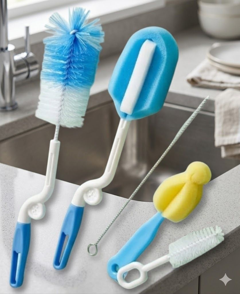 Premiume quality Baby Milk Bottle Nipple Straw Brush Sponge (Multicolor)-image-47
