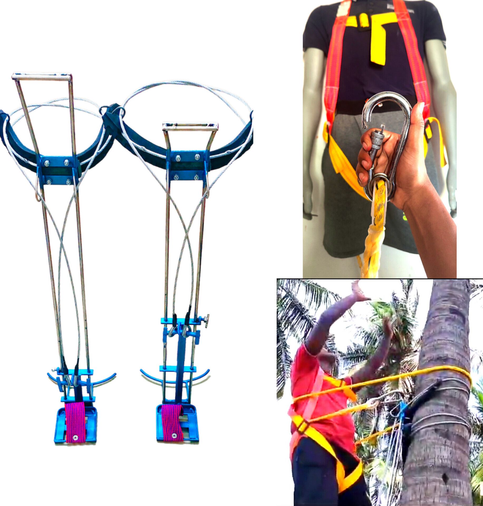 Large Coconut tree climbing Tool With Full body safety belt safe Tree Climber Climbing Hold-image-32