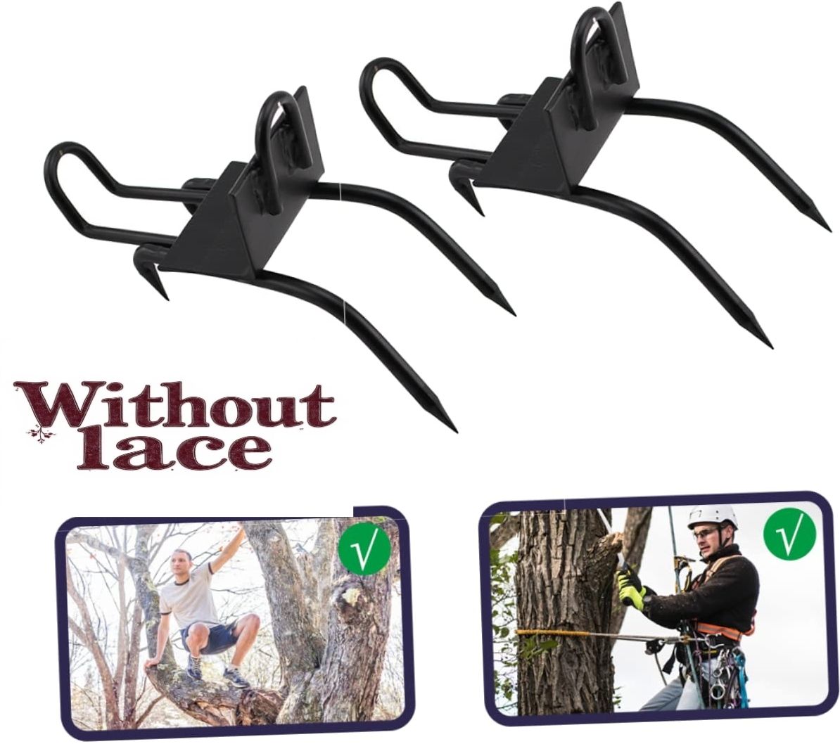 sakhija Tree Climbing Tool Iron Climber Set ( WITHOUT LACE) Climbing Hold-picture-15