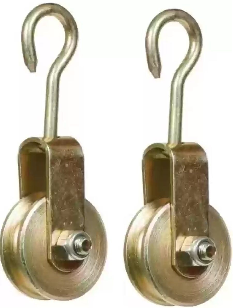 wirmon Solid Roller Pulley with Hook for Lifting Rope, Gym, Exercise, Climbing, Hanging Climbing Pulley-picture-0