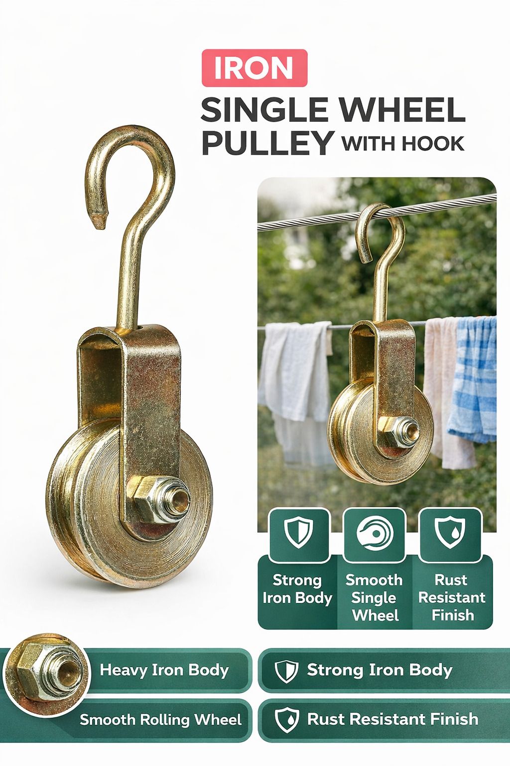 toolsroom Pulley Wheel 1Pcs Climbing Pulley-picture-36