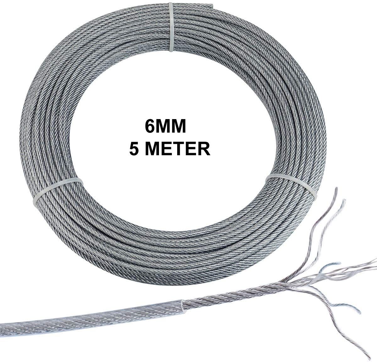 Transparent Rubber Coated Gym Machine Wire-6MM 5 Meters Climbing Pulley-image-43