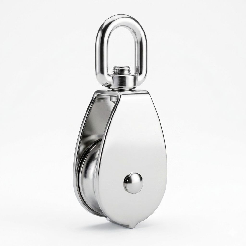 SS304 Swivel Pulley Wheel M20 with Bearing for Wire Rope Lifting and Rigging Climbing Pulley-image-29