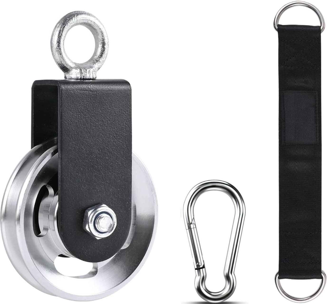 ymd Silent Aluminium Gym Cable Pulley Wheel with Hanging Straps 1-Carabiner Climbing Pulley-picture-27