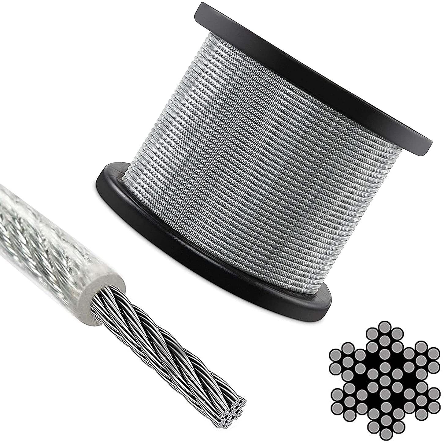 Transparent Rubber Coated Gym Machine Wire-6MM 10 Meters Climbing Pulley-image-42