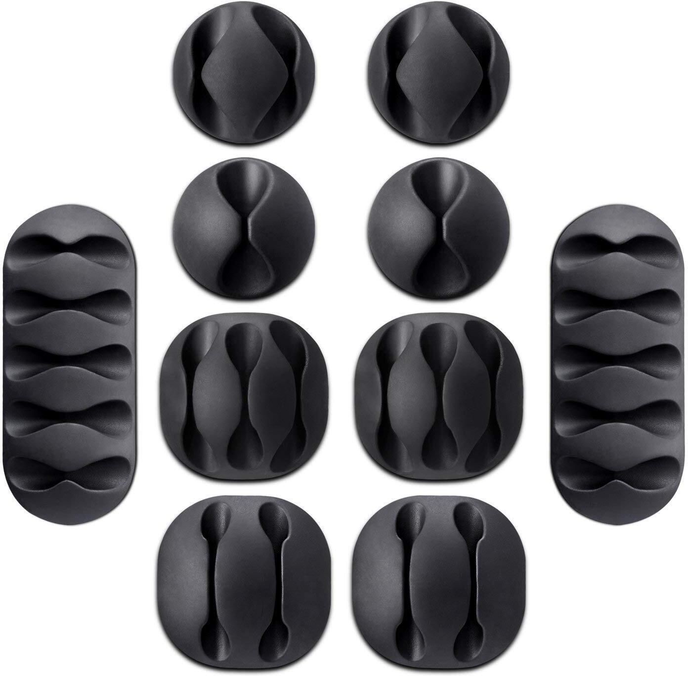 Vidaan Enterprises Cable Protector Clips for Desk & Wall | Self Adhesive Cable Clips | 10 Pieces Cable Protector-image-1