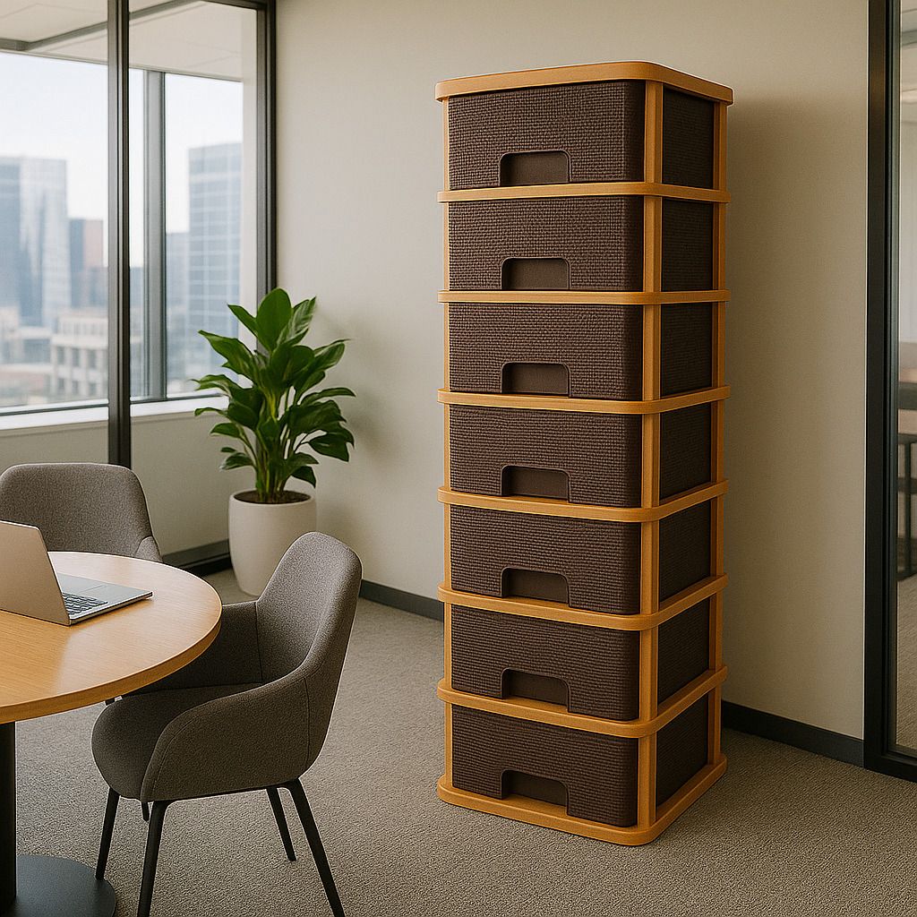 maxtid 7 Brown Nakoda Plastic Wardrobe Clothes:Versatile Cupboard Free Standing Drawer Divider-picture-25