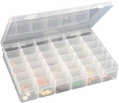 36 Grids Clear Plastic Storage Box with Adjustable Dividers Organizer Pills Drugs Earrings Bead Jewelry Small Storage Box Case Closet Divider-image-36