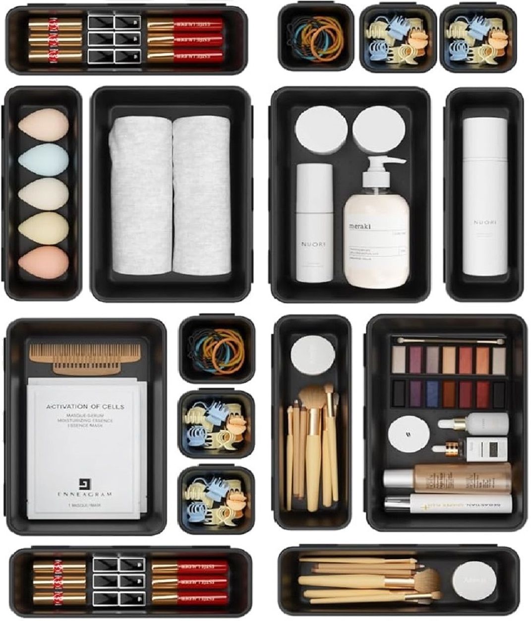 Cutlery Case For Kitchen Storage Organizer Cosmetic Box (16 Pcs Set) Drawer Divider-image-23